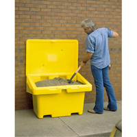 Salt Sand Container SOS™, With Hasp, 42" x 29" x 30", 11 cu. Ft., Yellow ND702 | Ottawa Fastener Supply