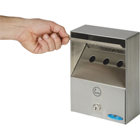 Smoking Receptacles, Wall-Mount, Stainless Steel, 1 Litres Capacity, 9" Height NI753 | Ottawa Fastener Supply