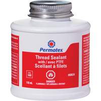 Thread Sealant with PTFE, Brush Top Bottle, 118 ml, -54°C - 150°C/-65°F - 300°F NIR857 | Ottawa Fastener Supply