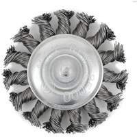 EKR275-20 Shaft-Mounted Knot Twisted Radial Brush, 3", .02" Fill, 1/4" Shank Ottawa Fastener Supply