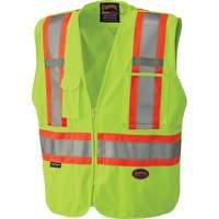6936 5-Point Tear-Away Safety Vest, High Visibility Lime-Yellow, 2X-Large, Polyester Ottawa Fastener Supply
