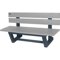 Outdoor Park Benches, Recycled Plastic, 60" L x 17" W x 17" H, Grey Ottawa Fastener Supply