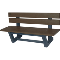 Outdoor Park Benches, Recycled Plastic, 60" L x 22-13/16" W x 29-13/16" H, Umber Ottawa Fastener Supply
