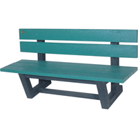 Outdoor Park Benches, Recycled Plastic, 60" L x 22-13/16" W x 29-13/16" H, Green NJ026 | Ottawa Fastener Supply