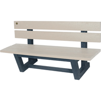 Outdoor Park Benches, Recycled Plastic, 60" L x 22-13/16" W x 29-13/16" H, Sand Ottawa Fastener Supply