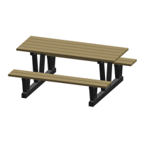 Recycled Plastic Outdoor Picnic Tables, 72" L x 60-5/16" W, Sand Ottawa Fastener Supply