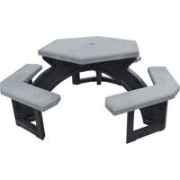 Recycled Plastic Hexagon Picnic Tables, 78" L x 78" W, Grey Ottawa Fastener Supply