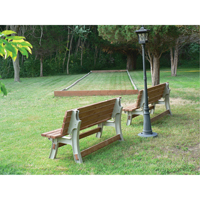 Basics&reg; Flip Top Park Bench / Table, Plastic, 96" L x 26" W x 34" H, Sand Ottawa Fastener Supply