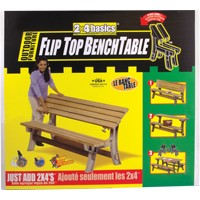 Basics<sup>®</sup> Flip Top Park Bench / Table, Plastic, 96" L x 26" W x 34" H, Sand NJ438 | Ottawa Fastener Supply
