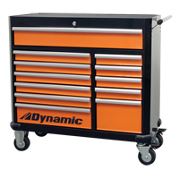 Roller Tool Cabinet, 12 Drawers, 42" W x 18" D x 41" H, Black/Orange Ottawa Fastener Supply