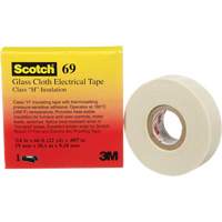 Scotch&reg; Glass Cloth Tape, 19 mm (3/4") W x 20 m (66') L, 7 mils, White Ottawa Fastener Supply