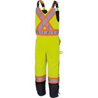 5041BB Waterproof Quilted Bib Pants, Polyester, Large, High Visibility Lime-Yellow Ottawa Fastener Supply