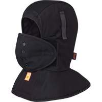 565A Flame Resistant Quilted Long Neck Hardhat Liner, Black, Cotton Ottawa Fastener Supply