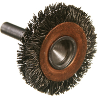 Brosses mont&eacute;es &agrave; fils cr&ecirc;p&eacute;s circulaires, 1-1/2", Fils 0,005", Tige 1/4" Ottawa Fastener Supply