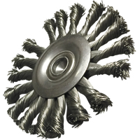 Brosses mont&eacute;es &agrave; fils nou&eacute;s circulaires, 3-1/2" dia., dia. Des fils 0,014", Tige 1/4" Ottawa Fastener Supply