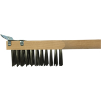Brosse de nettoyage avec racloir, Acier inoxydable, 3 x 10 rangs de fils, Longueur 20" Ottawa Fastener Supply