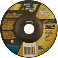 Quantum3 Grinding Wheel, 5" x 1/4", 7/8" Arbor, Ceramic, Type 27 Ottawa Fastener Supply