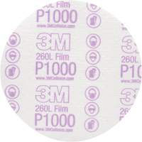 Hookit Finishing Film Disc, 6" Dia., P1000 Grit, Aluminum Oxide, Film Ottawa Fastener Supply