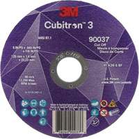 Meule &agrave; tronçonner Cubitron 3, 5" x 0,045", Arbre de 7/8", Type 1, C&eacute;ramique, 12250 Tr/min Ottawa Fastener Supply