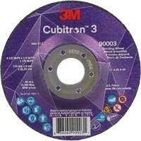 Cubitron 3 Depressed Centre Grinding Wheel, 4-1/2" x 1/4", 7/8" Arbor, Ceramic, Type T27 Ottawa Fastener Supply