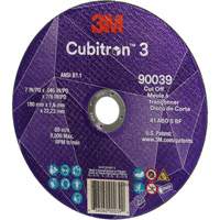 Cubitron 3 Cut-Off Wheel, 7" x 0.09", 7/8" Arbor, Type T27, Ceramic, 8500 RPM Ottawa Fastener Supply