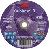 Cubitron 3 Cut and Grind Wheel, 4" x 5/32", 3/8" Arbor, Type 27, 36 Grit, Ceramic Ottawa Fastener Supply