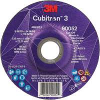 Cubitron 3 Cut-Off Wheel, 5" x 0.04", 7/8" Arbor, Type 27, Ceramic, 60 RPM Ottawa Fastener Supply