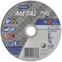 Metal RightCut Right Angle Cut-Off Wheel, 4-1/2" x 0.04", 7/8" Arbor, Type 01/41, Aluminum Oxide, 13580 RPM Ottawa Fastener Supply