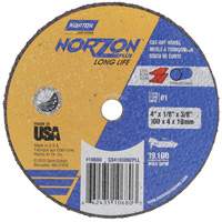 NorZon Plus SGZ CA Small Diameter Cut-Off Wheel, 4" x 1/8", 3/8" Arbor, Type 01/41, Ceramic Alumina, 19100 RPM Ottawa Fastener Supply