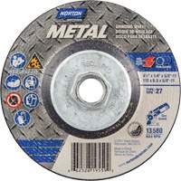Metal Grinding Wheel, 4-1/2" x 1/4", 5/8"-11 Arbor, Aluminum Oxide, Type 27 Ottawa Fastener Supply