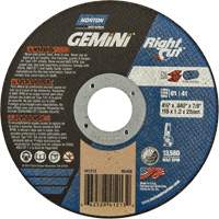Gemini RightCut Right Angle Cut-Off Wheel, 4-1/2" x 0.045", 7/8" Arbor, Type 01/41, Aluminum Oxide, 13580 RPM Ottawa Fastener Supply