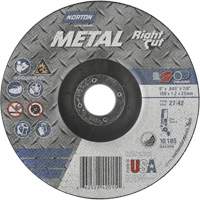 Metal RightCut Right Angle Cut-Off Wheel, 6" x 0.045", 7/8" Arbor, Type 27/42, Aluminum Oxide, 10190 RPM Ottawa Fastener Supply