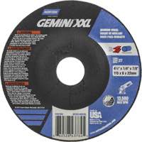 Gemini XXL Grinding Wheel, 4-1/2" x 1/4", 7/8" Arbor, Aluminum Oxide, Type 27 Ottawa Fastener Supply