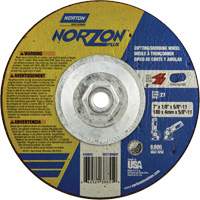 NorZon Plus SGZ  Grinding & Cutting Wheel, 7" x 1/8", 5/8"-11 Arbor, Type 27, Ceramic Alumina Ottawa Fastener Supply