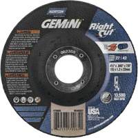 Gemini RightCut Right Angle Cut-Off Wheel, 4-1/2" x 0.045", 7/8" Arbor, Type 27/42, Aluminum Oxide, 13580 RPM Ottawa Fastener Supply
