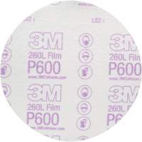 Hookit Finishing Film Abrasive Disc 260L 00971, 6" Dia., P600 Grit, Aluminum Oxide Ottawa Fastener Supply