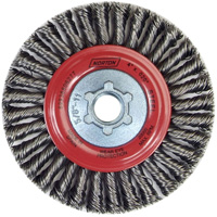 Brosse &agrave; fils nou&eacute;s pour cordons de soudure pour meuleuse angulaire, Dia. 4", Fils 0,02", Arbre 5/8"-11, Acier Ottawa Fastener Supply