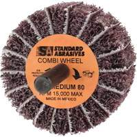 Standard Abrasives Buff and Blend Combi-Wheel 898001, 2" Dia. x 1" W, 1/4" Arbor, Aluminum Oxide Ottawa Fastener Supply