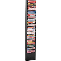 Literature Storage Racks, Stationary, 20 Slots, Steel, 13-1/8" W x 4-1/8" D x 58 1/2" H Ottawa Fastener Supply