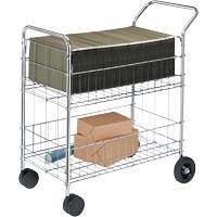 Wire Mail Cart, 200 lbs. Capacity, Chrome, 19" D x 30" L x 39-1/4" H, Chrome Plated OB185 | Ottawa Fastener Supply