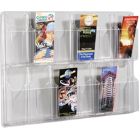 Literature Displays, Wall Mount, 12 Slots, Plastic, 30" W x 2" D x 20-3/8" H OD308 | Ottawa Fastener Supply