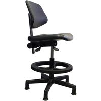 Ergonomic Seating, Polyurethane, Black, 250 lbs. Capacity Ottawa Fastener Supply