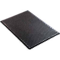 Conductive Anti-Fatigue Rubber Mat Interlocking Room System, Rubber, 2' W x 3' L, 1/2" Thick, Black Ottawa Fastener Supply