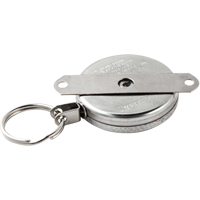 Self Retracting Key Chains, Chrome, 48" Cable, Mounting Bracket Attachment Ottawa Fastener Supply