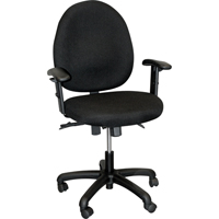 900 Series Mid-Back Ergonomic Steno Chair, Drafting, Adjustable, 22", Fabric Seat, Black ON565 | Ottawa Fastener Supply