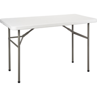 Folding Table, Rectangular, 48" L x 24" W, Polyethylene, White ON598 | Ottawa Fastener Supply