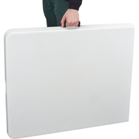 Fold-in-Half Table, Rectangular, 72" L x 30" W, Polyethylene, White ON601 | Ottawa Fastener Supply