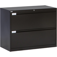Lateral Filing Cabinet, Steel, 2 Drawers, 36" W x 18" D x 27-7/8" H, Black OP213 | Ottawa Fastener Supply