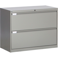 Lateral Filing Cabinet, Steel, 2 Drawers, 36" W x 18" D x 27-7/8" H, Grey OP215 | Ottawa Fastener Supply