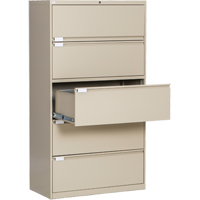 Lateral Filing Cabinet, Steel, 5 Drawers, 36" W x 18" D x 65-1/2" H, Beige OP223 | Ottawa Fastener Supply